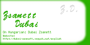 zsanett dubai business card